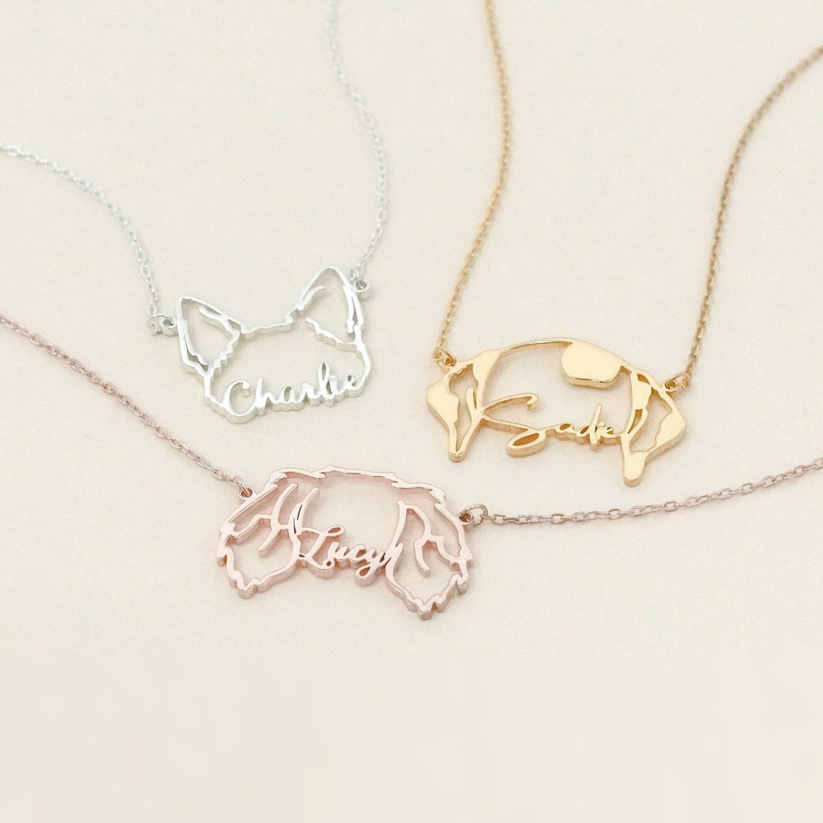 Personalized Animal Ear Name Necklace
