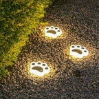 Wireless Solar Garden Paw Print Light