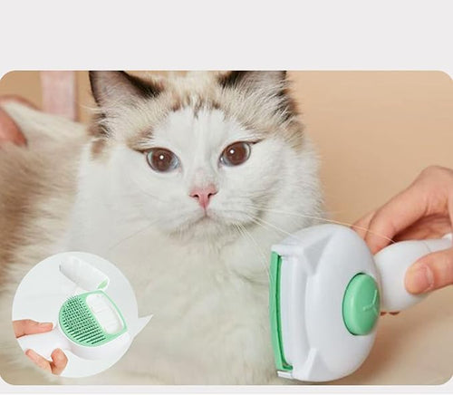 Self-Cleaning Pet Grooming Brush with Hair Removal