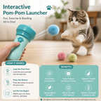 Interactive Pom-Pom Launcher Tod for Cats