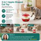 3-in-1 Apple-Shaped Cat Toy – Interactive Feather & Ball Toy