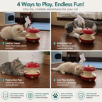 3-in-1 Apple-Shaped Cat Toy – Interactive Feather & Ball Toy