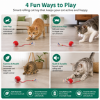 Upgraded Smart Rolling Cat Ball – Durable Interactive Toy with Mesh Tail
