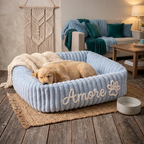 Personalized Fluffy Cloud Dog Bed with Soft Bolsters