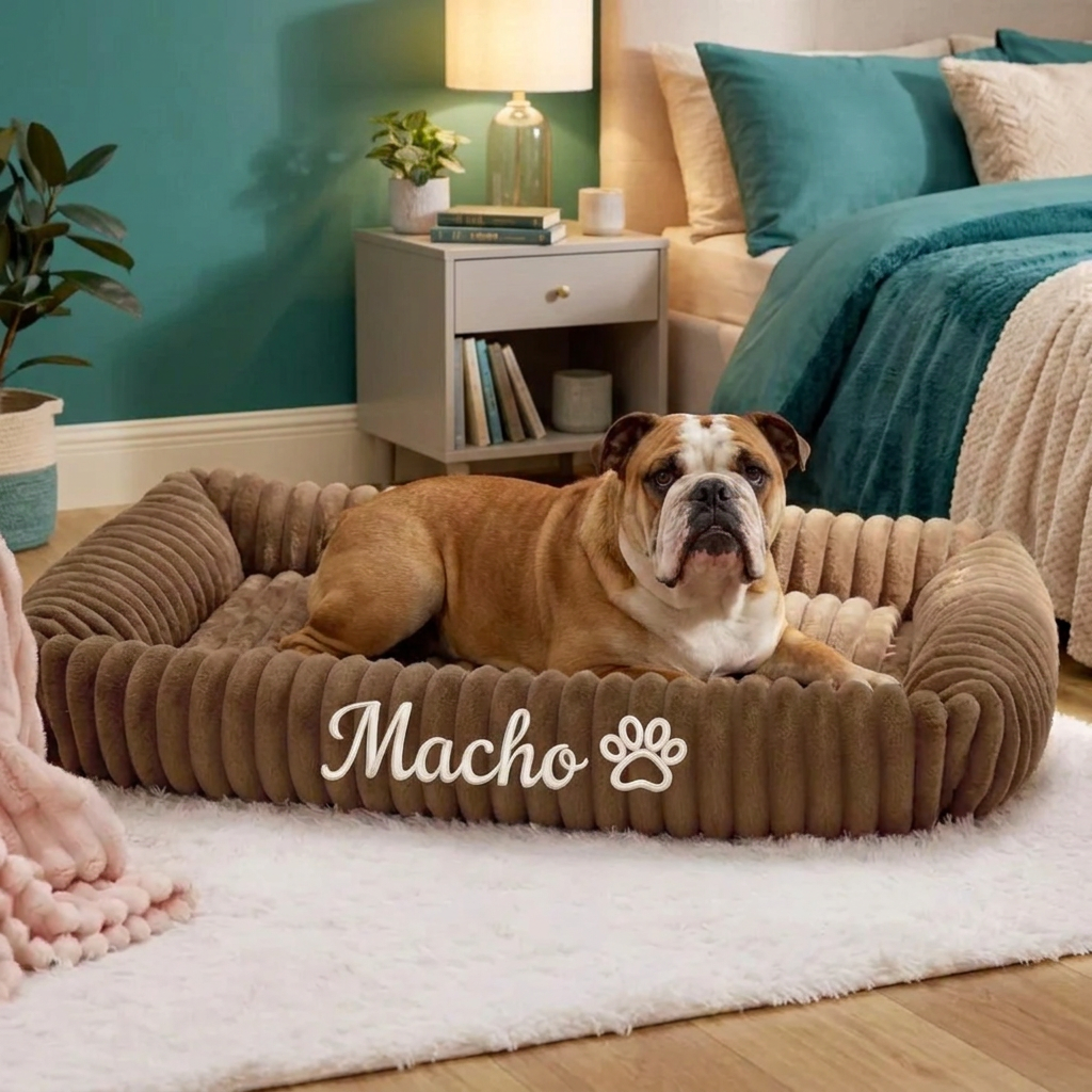Personalized Fluffy Cloud Dog Bed with Soft Bolsters