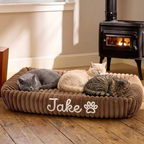Personalized Fluffy Cloud Cat Bed with Soft Bolsters