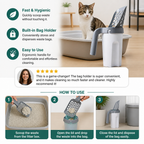 Cat Litter Scoop with Waste Bag Holder for Fast and Mess Free Cleaning