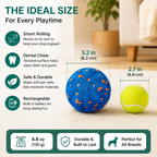 Interactive Rechargeable Dog Ball – Smart Rolling & Dental Chew Toy