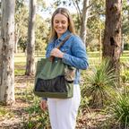 Breathable Canvas Cat Carrier Tote Bag with Mesh Window