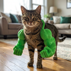 Muscle Arm Cat Costume Harness for Funny Pet Photos and Dress Up