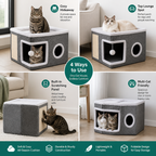 Modern Foldable Cat House with Double-Sided All-Season Cushion & Hanging Toys
