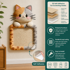 2in1 Woven Self-Adhesive Cat Scratching Mat & Furniture Protector with Interactive Toy