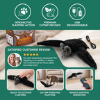 Touch—Activated Flapping Bat Cat Toy with Catnip