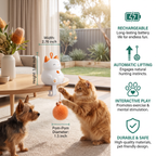 Interactive Rechargeable Cat Toy – Automatic Lifting Pom-Pom Teaser