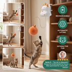 Interactive Rechargeable Cat Toy – Automatic Lifting Pom-Pom Teaser