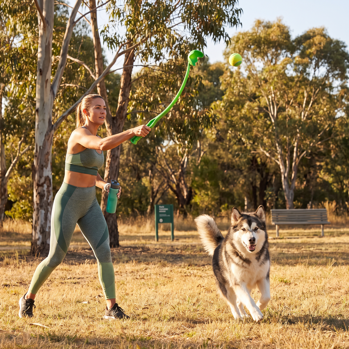 Interactive Tennis Ball Launcher for Dogs – Long-Handle Fetch Thrower