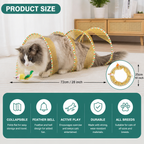 Collapsible Spiral Cat Play Tunnel with Feather Bells