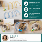Collapsible Spiral Cat Play Tunnel with Feather Bells