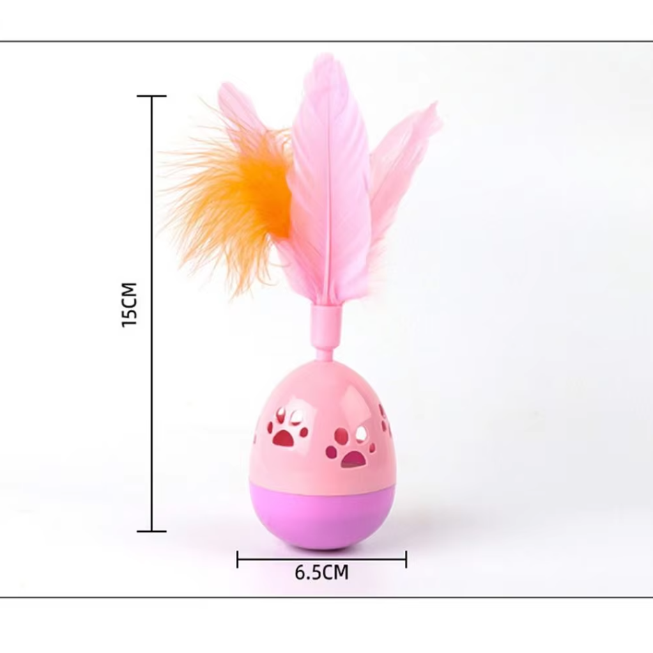 Interactive Cat Toys with Feathers – Colourful Ball-Shaped Toys for Cats