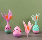 Interactive Cat Toys with Feathers – Colourful Ball-Shaped Toys for Cats