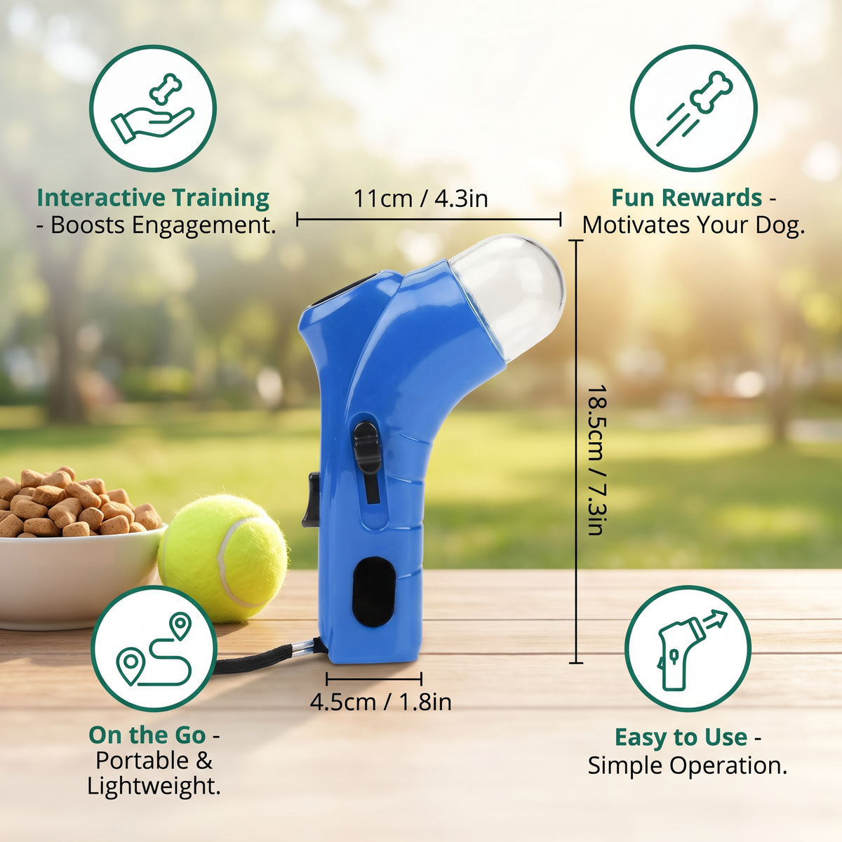 Treat Launcher, Dog Treat Feeder, Pet Training Reward Tool, Outdoor Interactive Toy