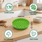 Slow Feeder Bowl for Dogs – Food-Grade Silicone Lick Mat with Suction Cups