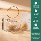 Cute Transparent Cat Hair Capsule Keychain & Keepsake