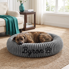 Personalized Round Fluffy Dog Bed