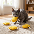 Teeth-Cleaning Catnip Chew Toys – Natural Loofah Dental Care & Play Set