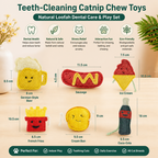Teeth-Cleaning Catnip Chew Toys – Natural Loofah Dental Care & Play Set