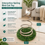 Interactive Spring Bird Cat Toy with Grass Base