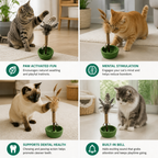 Teeth Cleaning Catnip Tumbler Cat Toy – Interactive Feather Teaser with Bell