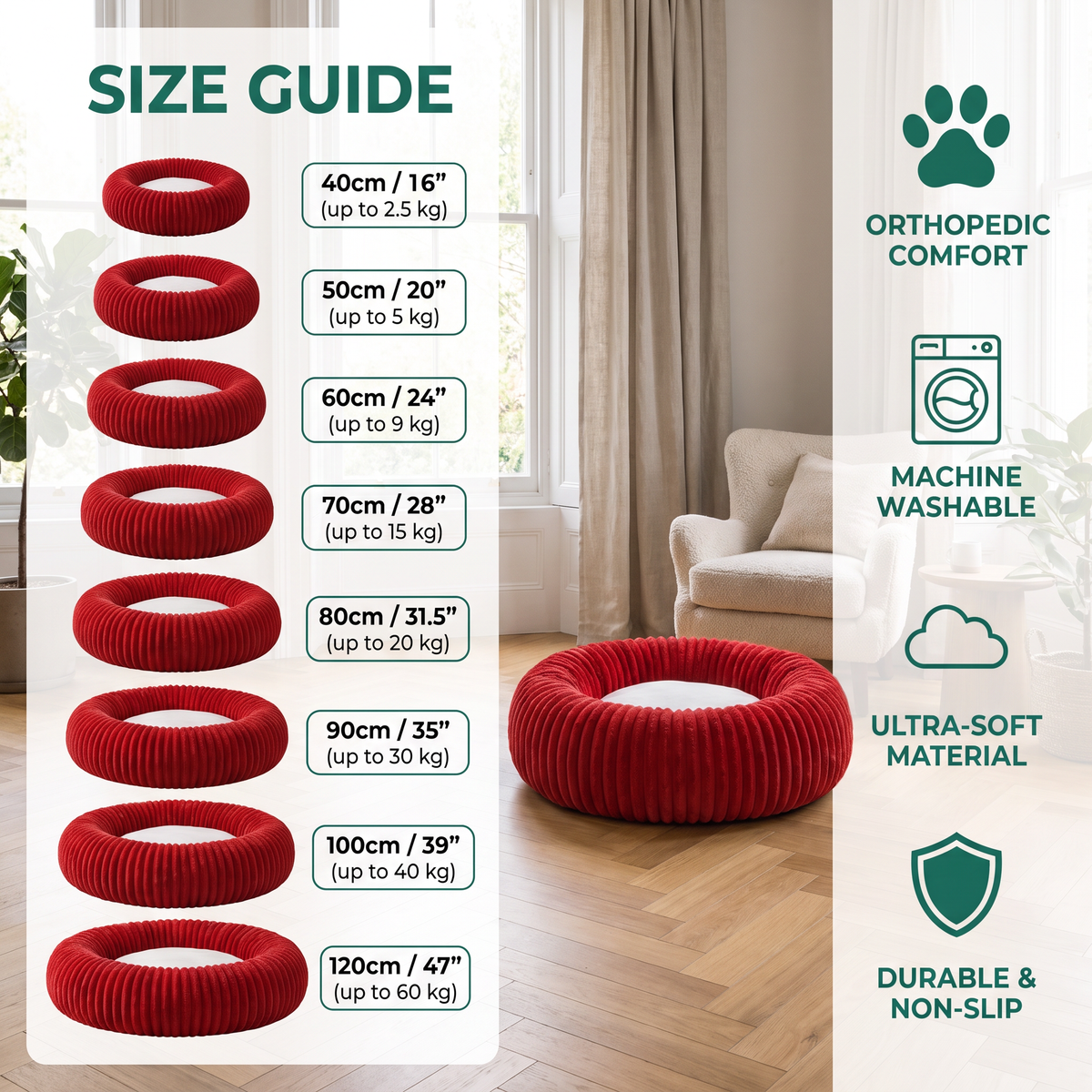 Personalized Round Fluffy Dog Bed