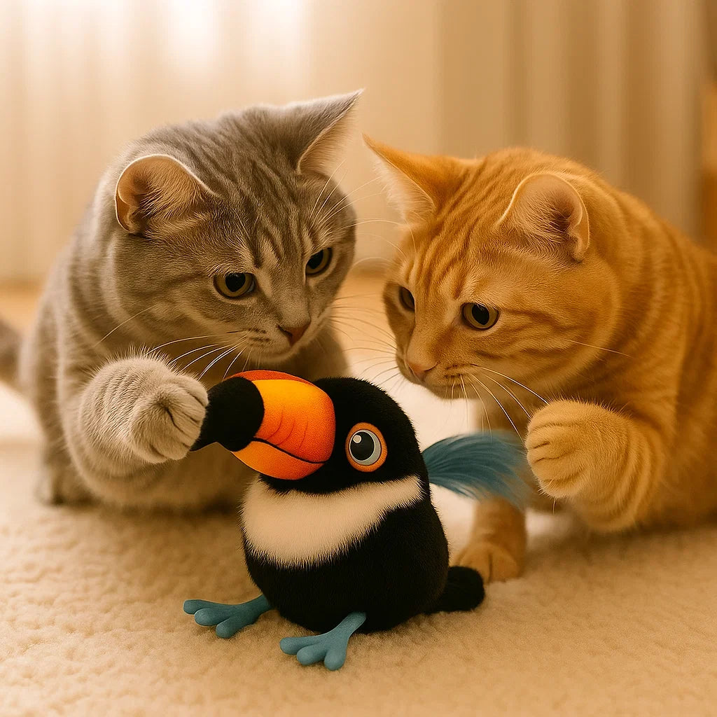 Cat Toy with Flying and Chirping Birds