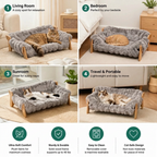 Luxury Elevated Solid Wood Cat Couch Bed