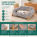 Luxury Elevated Solid Wood Cat Couch Bed